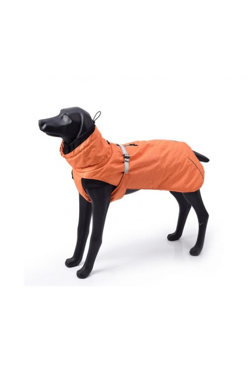 Šilta striukė didelių veislių šunims oranžinė